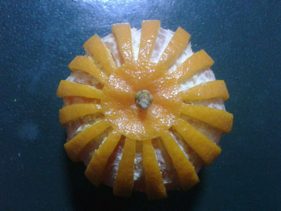 精雕细琢出来的漂亮橘子